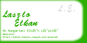 laszlo elkan business card